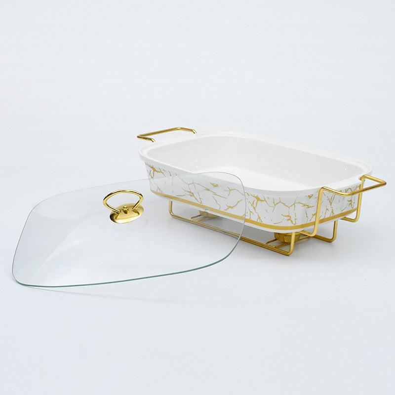 Ceramic Dining Stove Restaurant Hotel Suitable For Square Food Heating Container