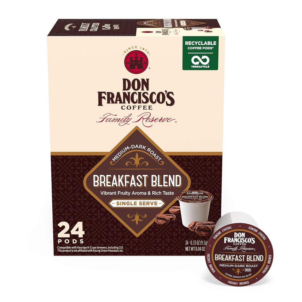 Kona Blend Coffee - 100 K-Cup Compatible Single-Serve Pods - 10% Hawaiian - Recyclable through Terracycle - Compatible with Keurig Brewers