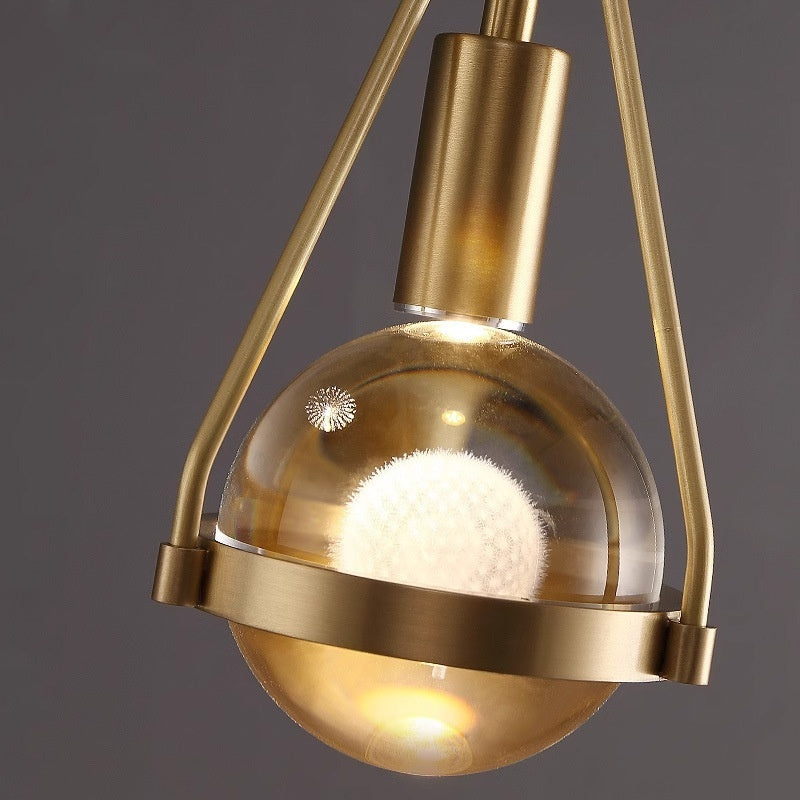 Copper Crystal Chandelier Bedroom Bed Head Light Luxury Modern Minimalist Restaurant Bar Counter