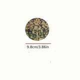 6pcs Botanical Wooden Coaster Set - Heat-Resistant & Decorative, Perfect for Home & Coffee Shops, Ideal for Halloween, Christmas, Mother's Day & Graduation Gifts