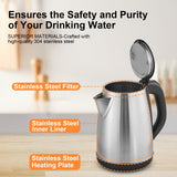 Electric Kettle, 1.8L Hot Water Boiler, Hot Water Kettle With Auto Shut-Off&Boil-Dry Protection, Stainless Steel Interior Electric Tea Kettle Pot, Teapot Boiler For Fast Boiling Coffee, Tea Maker, Drinks, Instant Water Heater