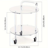 Chic Acrylic Rolling Side Table - Portable Coffee & Bar Cart for Home, Office, and Parties