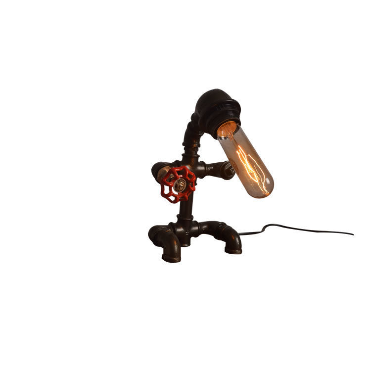 Creative Water Pipe Robot Iron Pipe Industrial Retro Cafe Music Restaurant Table Lamp