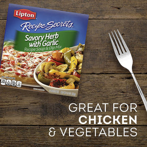 Recipe Secrets Soup and Dip Mix for a Delicious Meal Savory Herb with Garlic Great with Your Favorite Recipes, Dip or Soup Mix 2.4 Ounce (Pack of 6)