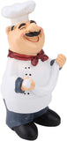 Resin Chef Figurines, Fat Chef Ornament Statue Italian Chef Kitchen Decor for Counter Restaurant Coffee Shop(Holding Noodle)