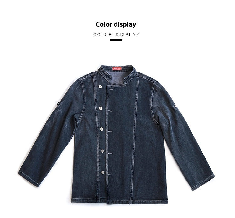 Western Restaurant Chef Overalls Short Sleeve Rear Kitchen Baking Printing Hotel