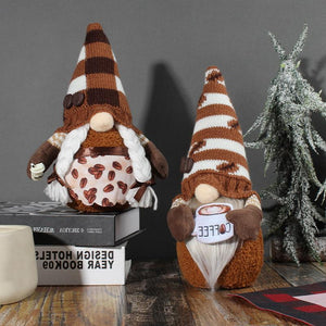 Coffee Rudolph Faceless Doll Window Decoration