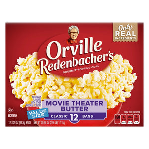 Movie Theater Butter Microwave Popcorn, 3.3 Oz, 12-Count (4 Pack)