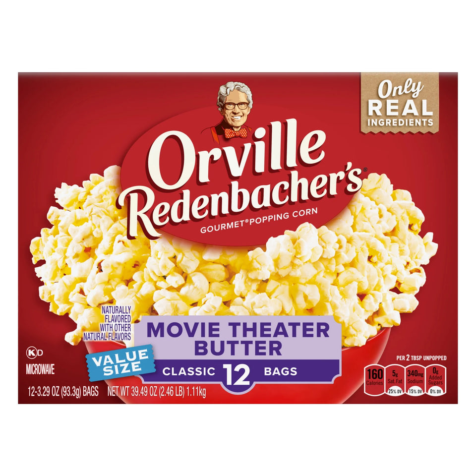 Movie Theater Butter Microwave Popcorn, 3.3 Oz, 12-Count (4 Pack)