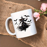 Halloween Witch & Bats PVC Decorative Stickers, 6PCS Waterproof UV DTF Transfer Decals for Glassware - Ideal for 16OZ Tumblers, Coffee Mugs, Bottles, DIY Art Craft Supplies