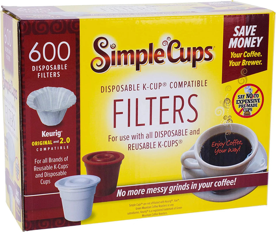 Disposable Filters Compatible with Keurig Brewers- 600 Single Serve Replacement Filters Compatible with Regular and Reusable K Cups- Use Your Own Coffee