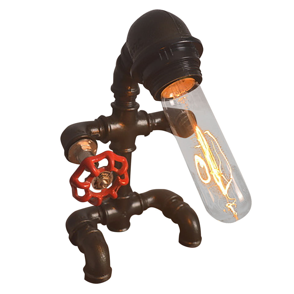 Creative Water Pipe Robot Iron Pipe Industrial Retro Cafe Music Restaurant Table Lamp