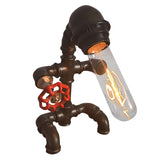 Creative Water Pipe Robot Iron Pipe Industrial Retro Cafe Music Restaurant Table Lamp