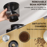 BioloMix Automatic Burr Mill Electric Coffee Grinder With 30 Gears For Espresso American Coffee Pour Over Visual Bean Storage