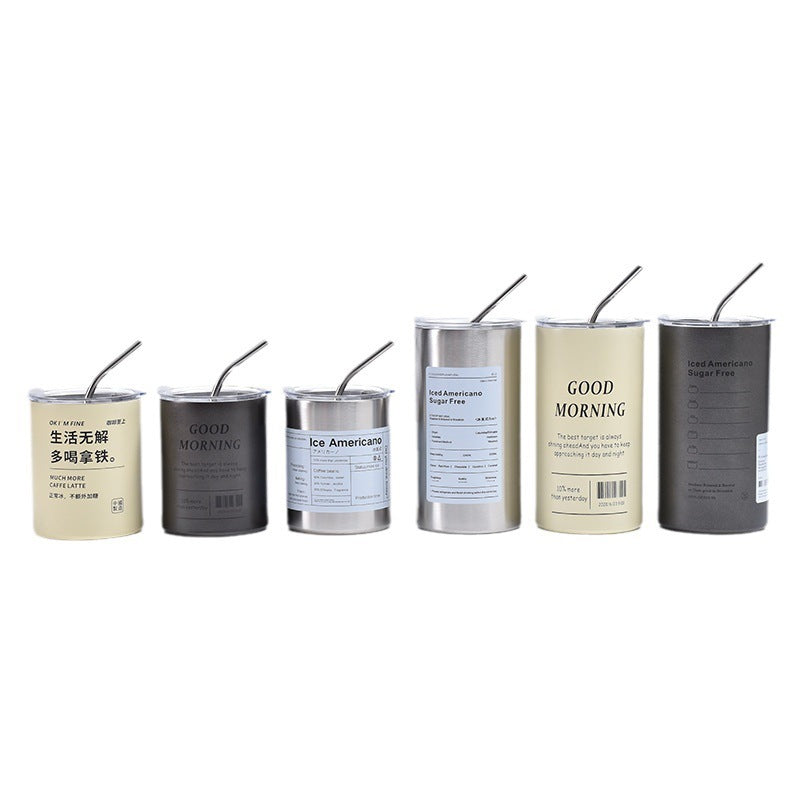 Alloy Ice Coffee Cup Vacuum Double-layer Portable Portable Water Cup Gift