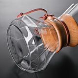 Hand-made Coffee Pot Diamond-shaped Glass Drip Pot Filter Cup With Wood Chip Scale