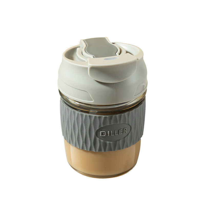 Double Drinking Straw Glass Student Simple And Handy Coffee Cup Home Portable