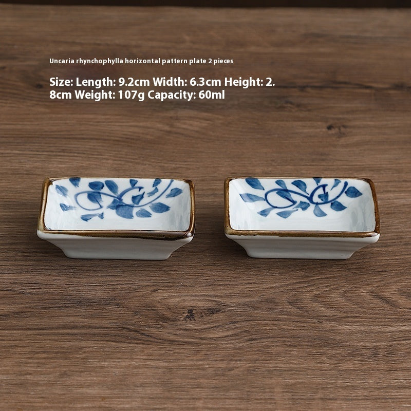 Rectangular Ceramic Commercial Specialty Store Gourmet Restaurant Dipped In Vinegar Soy Sauce Dish