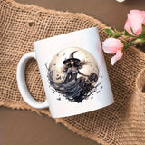 Halloween Witch & Bats PVC Decorative Stickers, 6PCS Waterproof UV DTF Transfer Decals for Glassware - Ideal for 16OZ Tumblers, Coffee Mugs, Bottles, DIY Art Craft Supplies