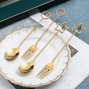 Creative 304 Cherry Blossom Dessert Coffee Cocktail Stirring Ice Spoon Hand Gift