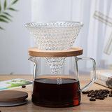 Share Home Acacia Wood Lid High Borosilicate Glass Coffee Pot