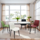 Black PU Leather Dining Chair With Metal Legs, Wave Pattern Upholstered Armless Chair Set Of 4 For Kitchen, Restaurant, Living, Meeting Room