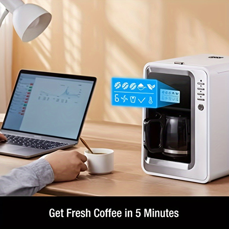 LCD Display, Automatic Drip Coffee Machine With Grind, HAUSWIRT Coffee Maker With Grinder, Grind And Brew Coffee Maker, Compatible For Bean Ground Coffee And Tea