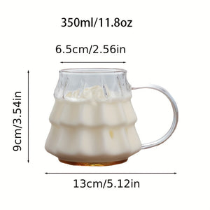 Christmas Glass Coffee Ice Transparent Mug With Handle