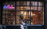 1pc Coffee Neon Sign, Cafe Shop LED Neon Lights USB Powered Wall Decor Cafe Restaurant Shop Window Business Hours Sign, For Cafe, Man Cave, Bar, Home, Kitchen, Living Room, Valentine's Day, Thanksgiving, Wedding, Christmas, H