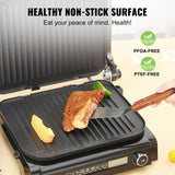 VEVOR 7 IN 1 Commercial Electric Griddle,  1800W Indoor Countertop Grill, Stainless Steel Restaurant Teppanyaki Grill With Non Stick Iron Cooking Plate,  Adjustable Temp Control 110V