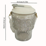 1pc Luxury Diamond-Encrusted Portable Water Bottle - Large Capacity, Perfect for Coffee & Beverages, Ideal for Kitchen & Dining
