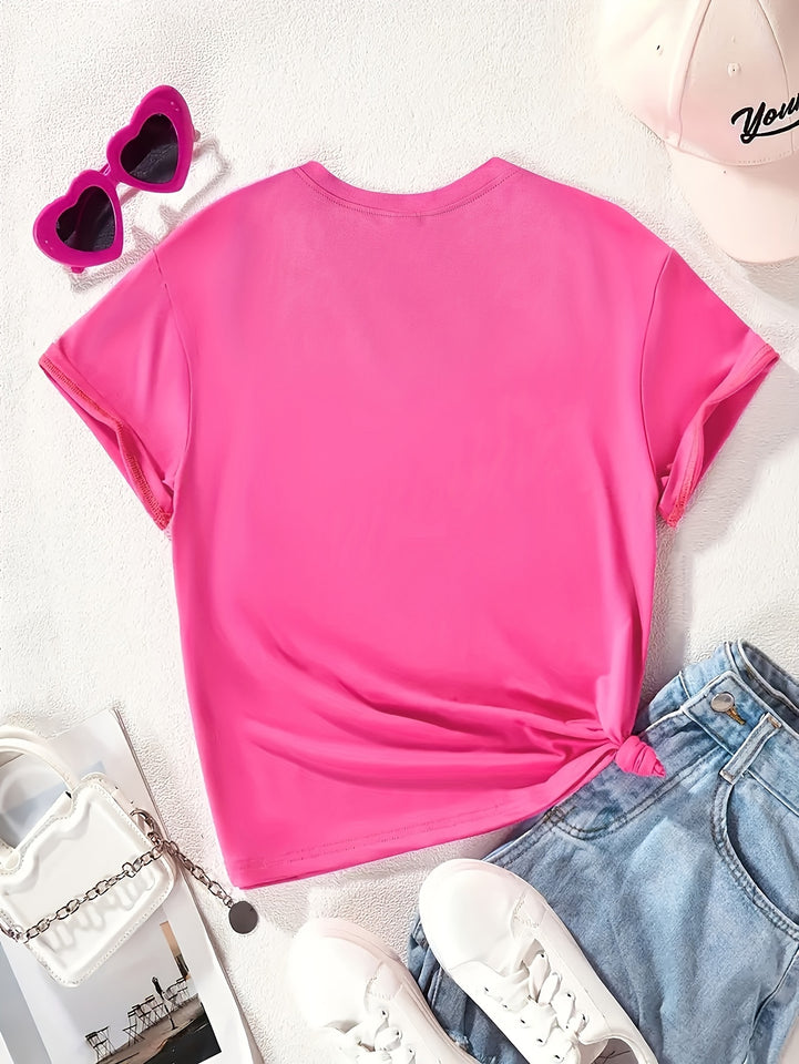 Peace Love Coffee Print, Girls Comfy T-shirt & Shorts Set, Casual Lightweight And Trendy Clothing For Summer