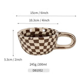 Korean Irregular Checkerboard Coffee Cup