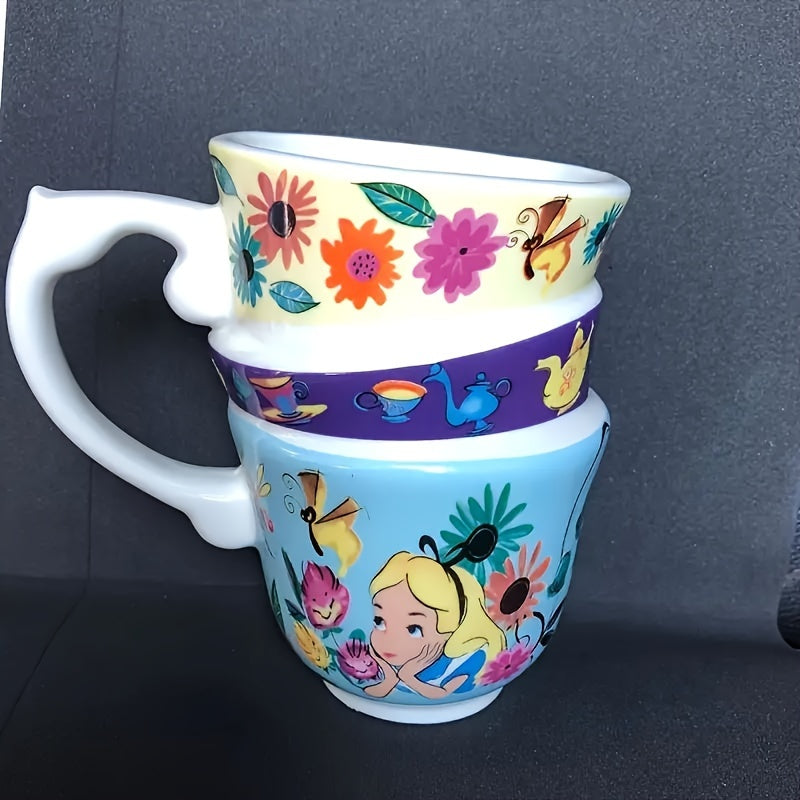 1pc, Novelty Mad Hatter Ceramic Coffee Mug - Alice In Wonderland Design, Hand Wash Only, Reusable, Multi-Purpose, Retro Style Tea Cup