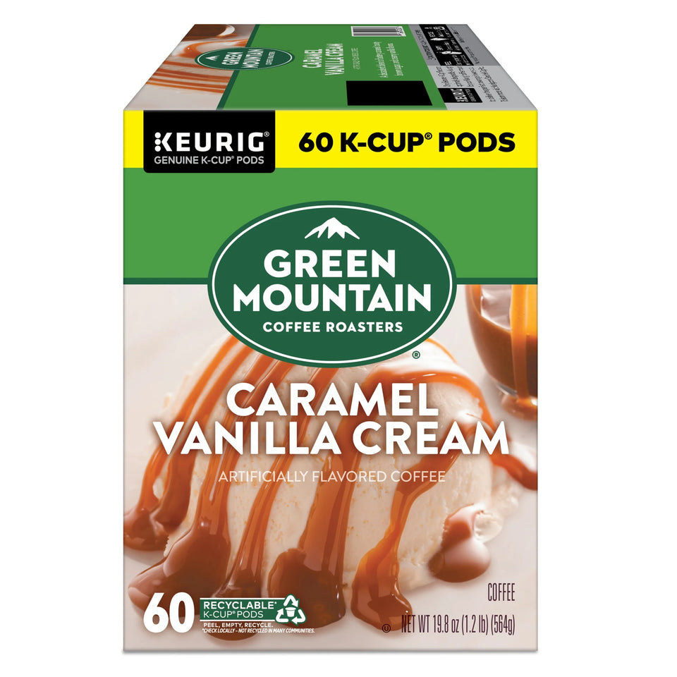 , Caramel Vanilla Cream Light Roast K-Cup Coffee Pods, 60 Count