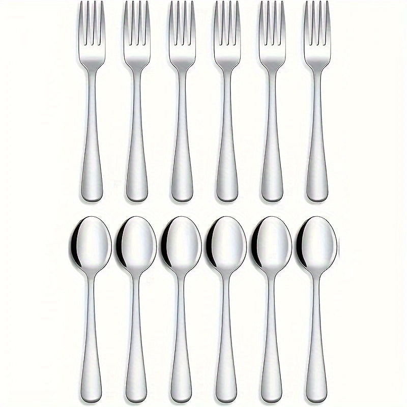 Set of Forks and Spoons - Stainless Steel - Dishwasher Safe - Suitable for Kitchen & Restaurant Use - Perfect for Everyday Dining & Gifting