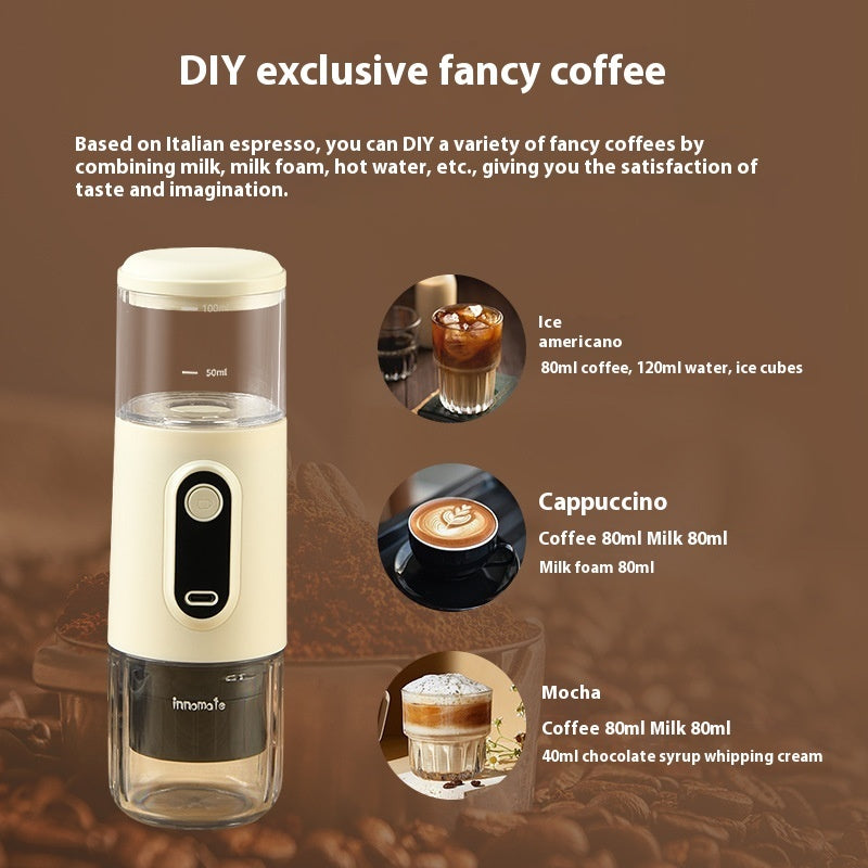 Wireless Portable Italian Coffee Machine Electric Concentrated Capsule Small Portable Outdoor Vehicle-mounted Home Use
