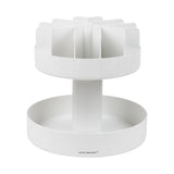 2 Tier Lazy Susan Granola Bar and Snack Organizer, Home, Office, Plastic, White
