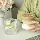 1pc Irregular Caterpillar Glass Cup - Heat-Resistant, Borosilicate, Coffee, Beverage, Milk, Circle Cup with Unique Shape