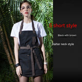 Coffee Tea Shop Adjustable Canvas Neck-hanging Apron
