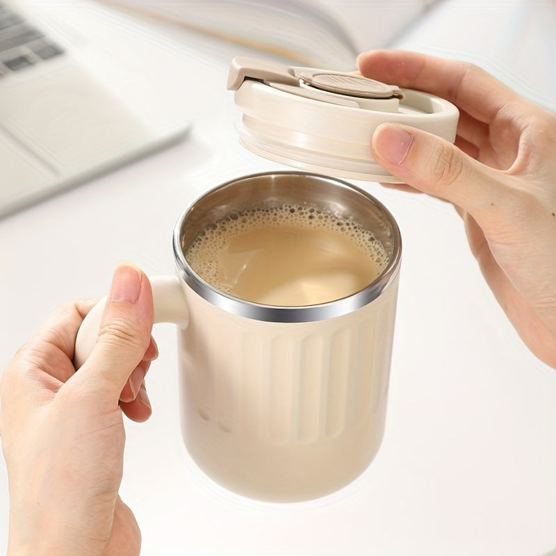 480ml Double-Wall Insulated Stainless Steel Coffee Mugs - Durable, Stylish, and Spill-Proof Travel Cups with Lids for Couples and Office Use - Ideal for Hot and Cold Beverages, Easy to Clean, and BPA-Free