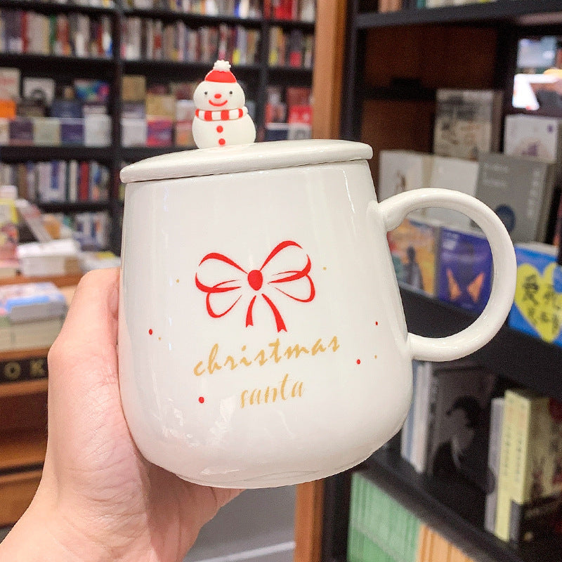 Ceramic Creative Home Coffee Cup With Lid Spoon