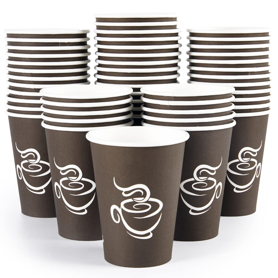 240 Pack 12 Oz Paper Cups, Brown Disposable Hot Coffee Cups for Party, Picnic...
