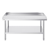 VEVOR Stainless Steel Work Table, 30 X 48 X 26 Inch Commercial Food Prep Worktable, 3-Sided Backsplash Heavy Duty Prep Worktable, Metal Work Table With Adjustable Height For Restaurant Home Hotel