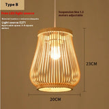 Bamboo Chandelier Chinese Restaurant Hotel Homestay Bedroom Balcony Lantern Rice Lamp