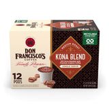 Kona Blend Coffee - 100 K-Cup Compatible Single-Serve Pods - 10% Hawaiian - Recyclable through Terracycle - Compatible with Keurig Brewers