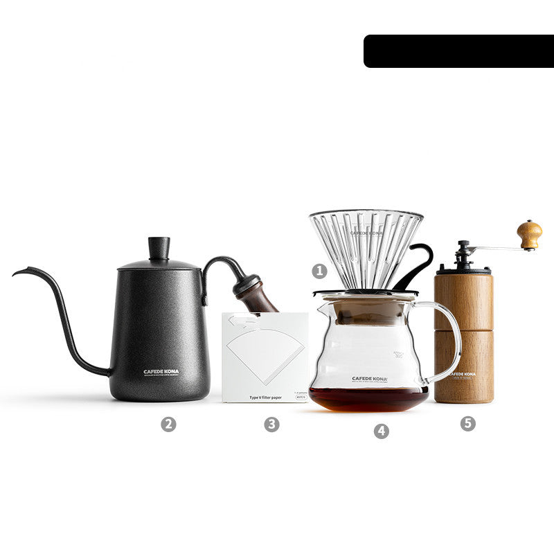 Cafe Kona Coffee Pot Household Hand Flushing Drip Time Filter Cup