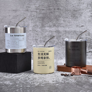 Alloy Ice Coffee Cup Vacuum Double-layer Portable Portable Water Cup Gift