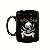 1pc British Motohead Classic MOTORHEAD Ceramic Coffee Cup, Creative And Novel Mug Gift, Holiday Gift, Summer Cold Drink Cup, Birthday Gift For Family, Friends, Colleagues And Classmates Black 11oz, Cup For Restaurant