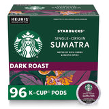 Starbucks K-Cup Coffee Pods—Dark Roast Coffee—Sumatra for Keurig Brewers—100% Ar